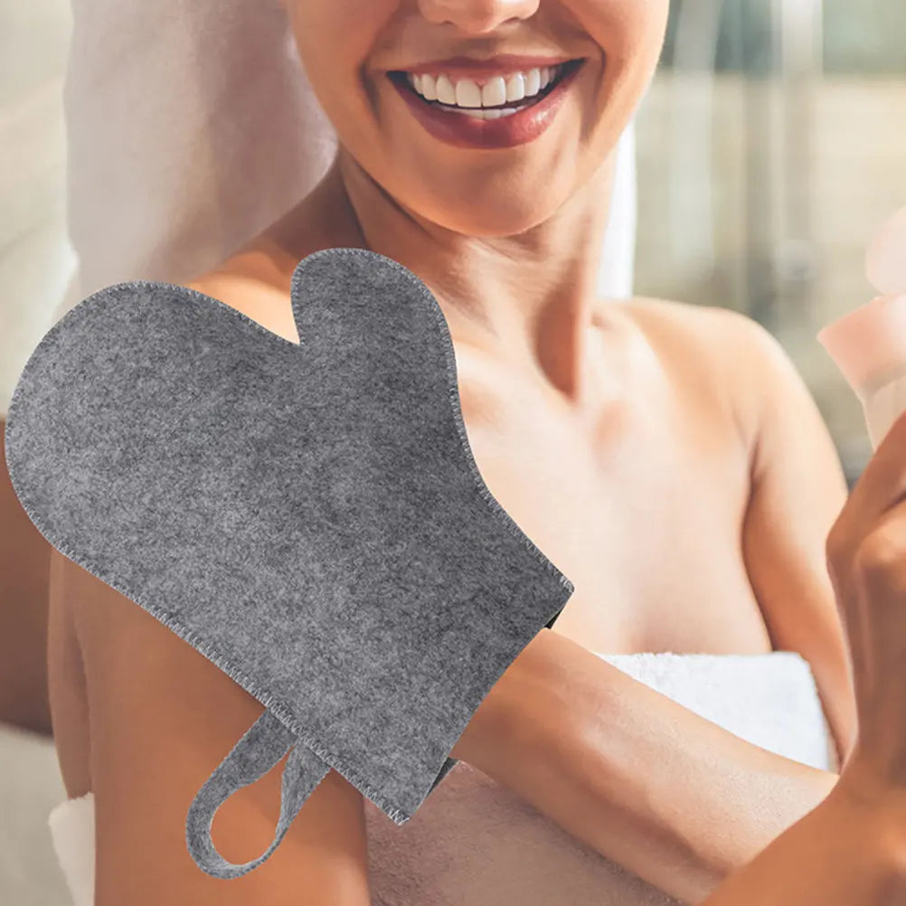 Felt Sauna Gloves – Heat Protection Mitt for Spa & Bath Sauna Gloves PLUSH