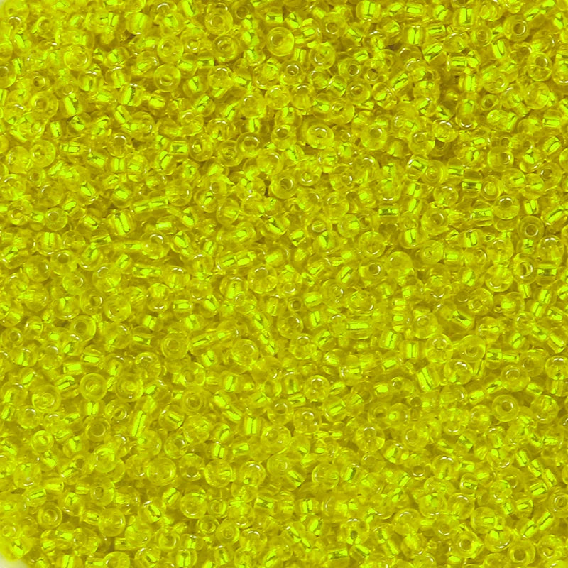Silver Filled Glass Tube Seed Beads 10g – DIY Jewelry Making Glass Spacer Beads PLUSH yellow