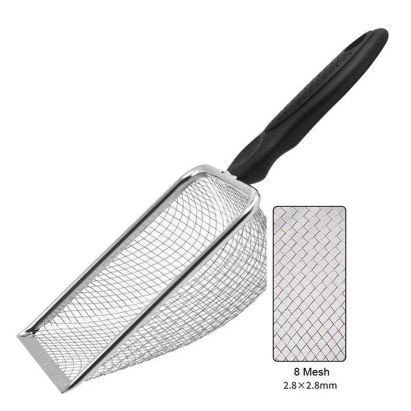 Stainless Steel Reptile & Cat Litter Mesh Scoop Shovel Reptile Litter Scoop PLUSH 2.8X2.8mm