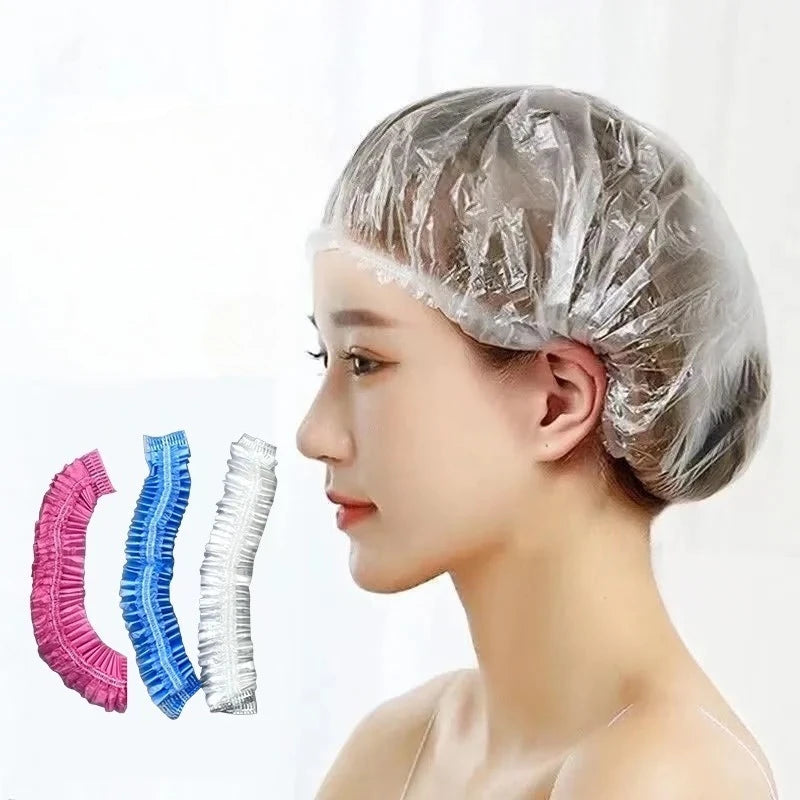 Disposable Waterproof Shower Cap & Heated Hair Mask Cap Hair Care Cap PLUSH
