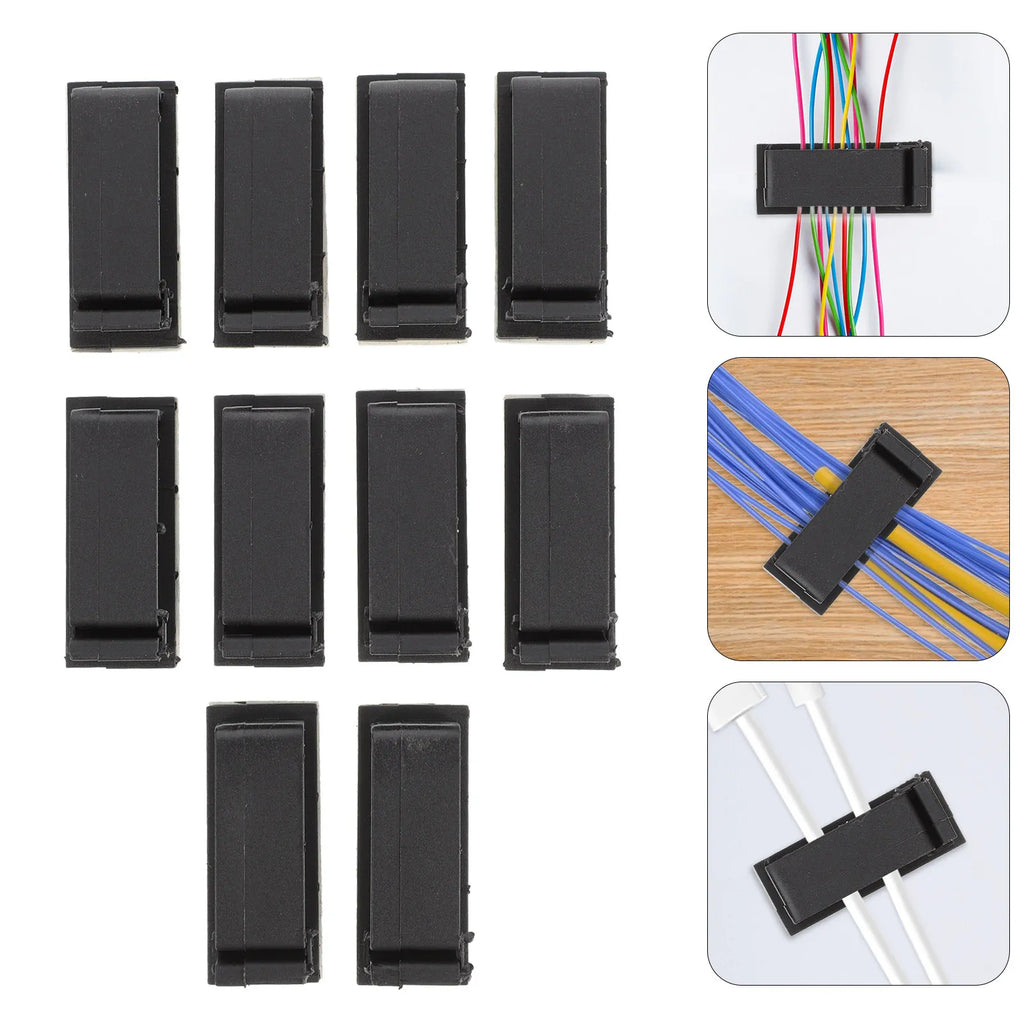 10Pcs Self-Adhesive Cord Clips | Desktop Cable Management Cable Management Clips PLUSH Default Title