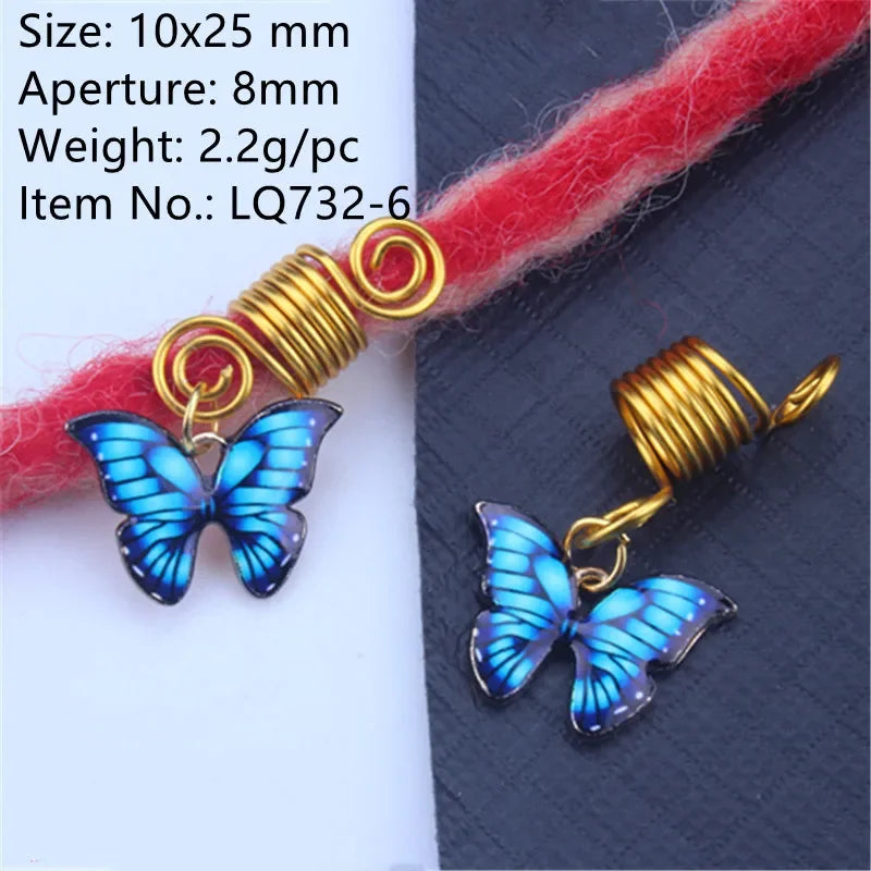 5pcs Hollow Flower Hair Cuffs – Dreadlock Braid Rings & Tubes Hair Braid Cuffs PLUSH 5pcs LQ732-6