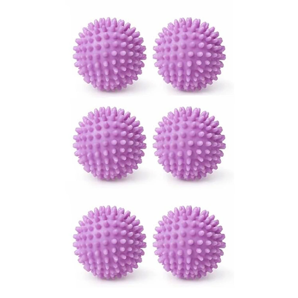 6-Pack Reusable TPR Laundry Balls – Anti-Tangle & Hair Remover Laundry Washing Balls PLUSH Purple-6PCS