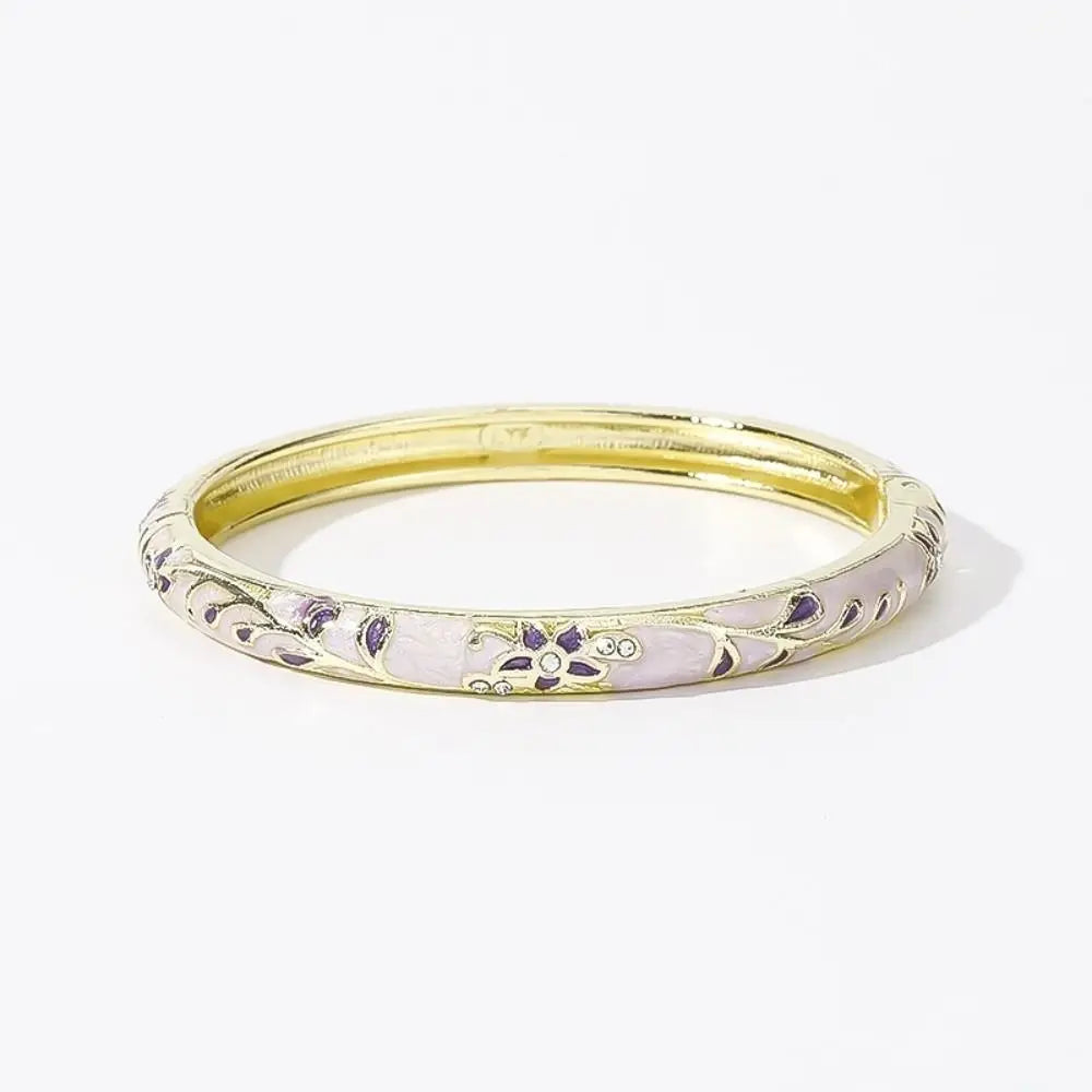 Vintage Cloisonne Enamel Floral Bangle – Ethnic Women's Bracelet Enamel Bangle Bracelet PLUSH