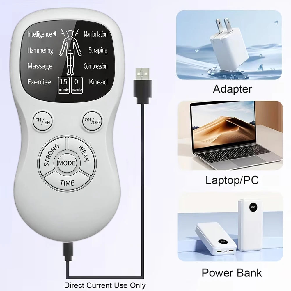 EMS Dual Output Electric Massager – 8 Modes, Full Body EMS Electric Massager PLUSH