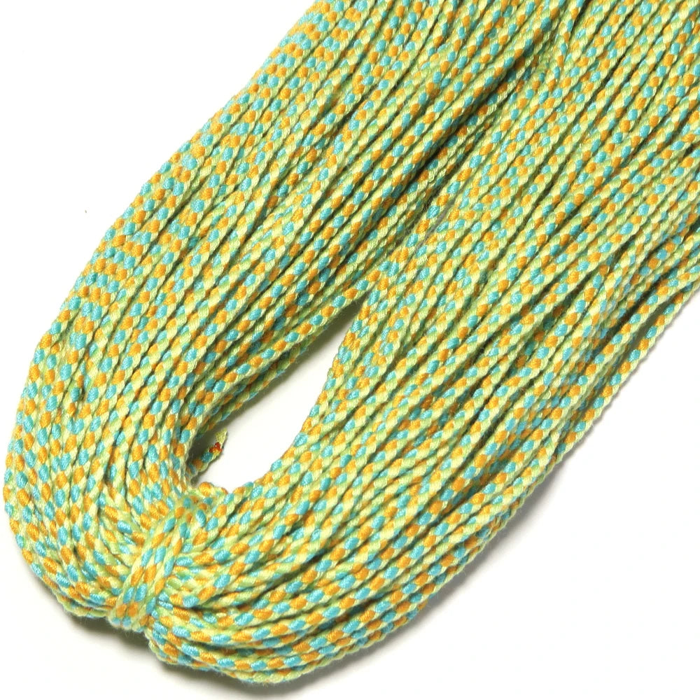 10 Yards Bohemian Multicolor Braided Cotton Cord – DIY Jewelry Braided Craft Cord PLUSH grass green 2mm