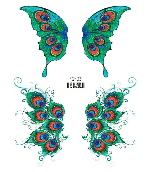 Purple Fairy Butterfly Glitter Temporary Tattoo Stickers Temporary Tattoo Sticker PLUSH FG-031