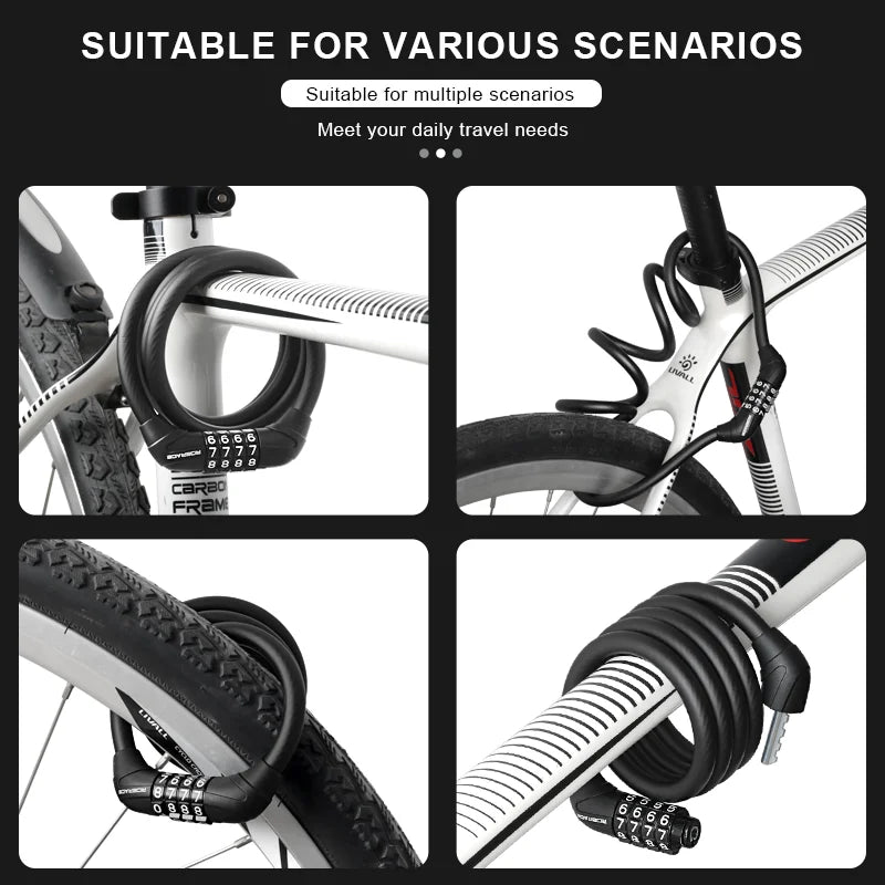 RIDERACE Password Cable Lock – Bike, Scooter & Motorcycle Bicycle Cable Lock PLUSH