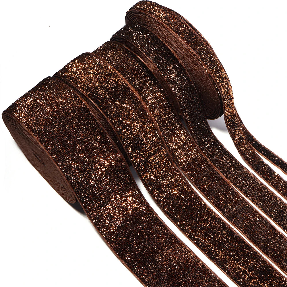 Deep Brown Glitter Velvet Ribbon 5–10 Yds | DIY Craft & Decor Craft Ribbon PLUSH