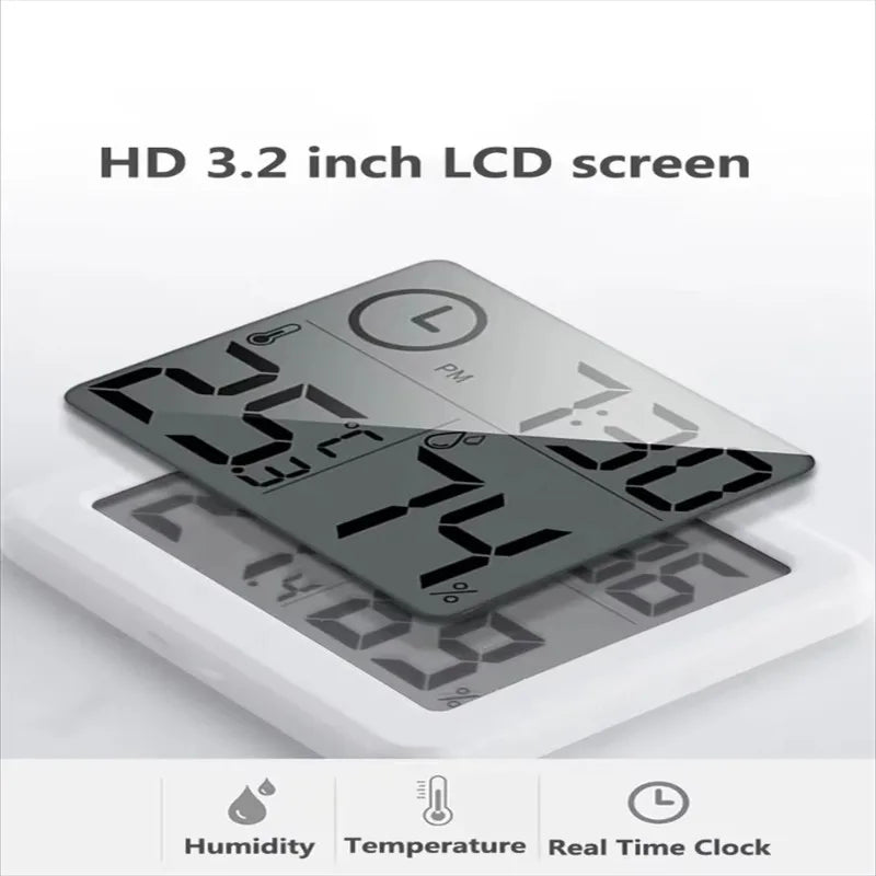 Digital Thermometer Hygrometer LCD Screen Temp Humidity Monitor Thermometer Hygrometer PLUSH