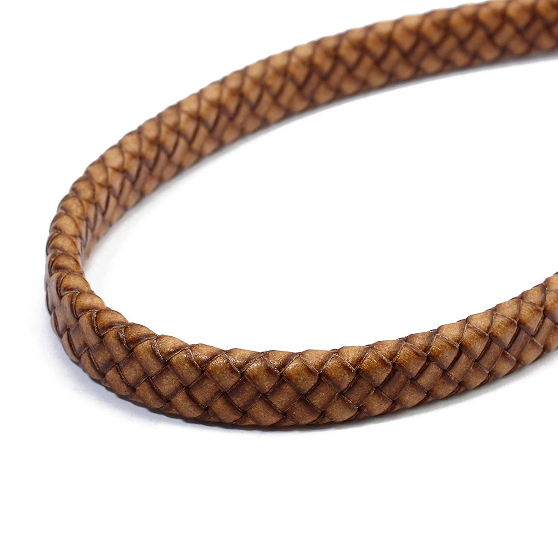 Braided Flat Leather Cord 10/12mm | DIY Jewelry Making – 1m Roll Leather Jewelry Cord PLUSH Earthy Yellow 12mm