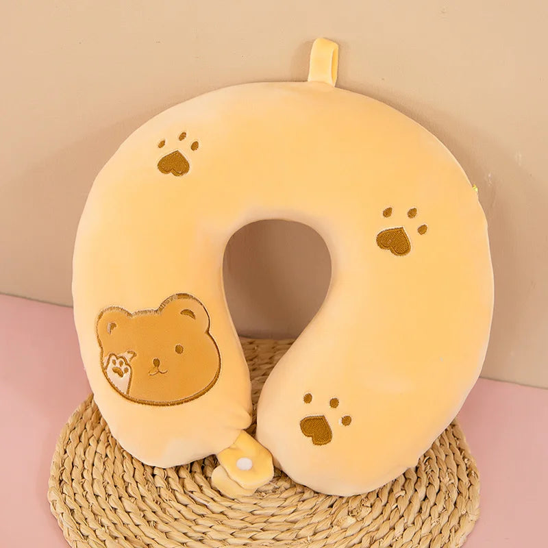 Cartoon Animal Memory Foam U-Shape Travel Neck Pillow 30x30cm Travel Neck Pillow PLUSH E