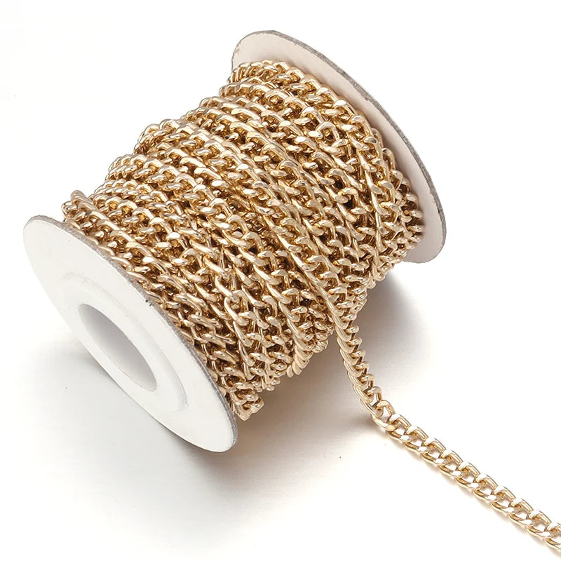 5 Yards Aluminum Cross Twisted Link Chain – DIY Jewelry Making Jewelry Chain PLUSH Light Gold 4X5mm