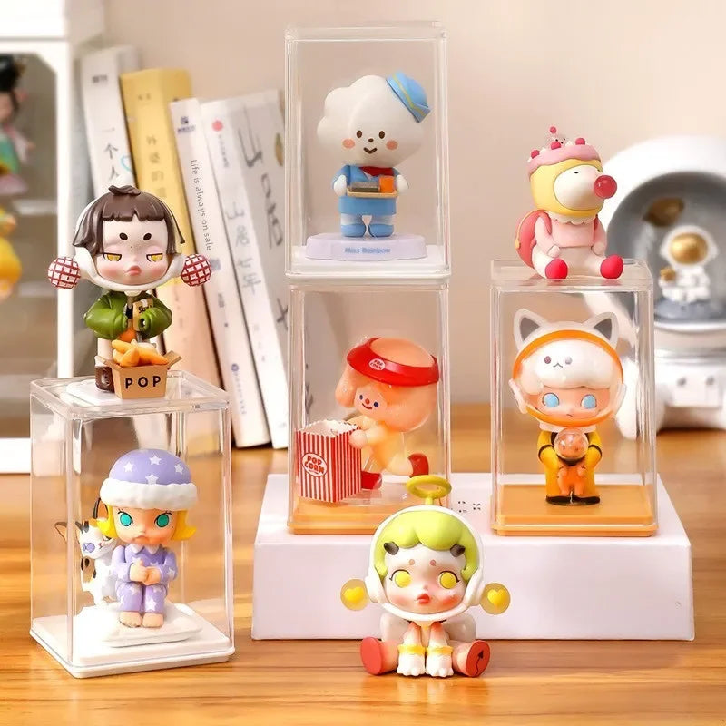 6-Piece Acrylic Display Stand Dust-Proof Cabinet for Figures Acrylic Display Stand PLUSH