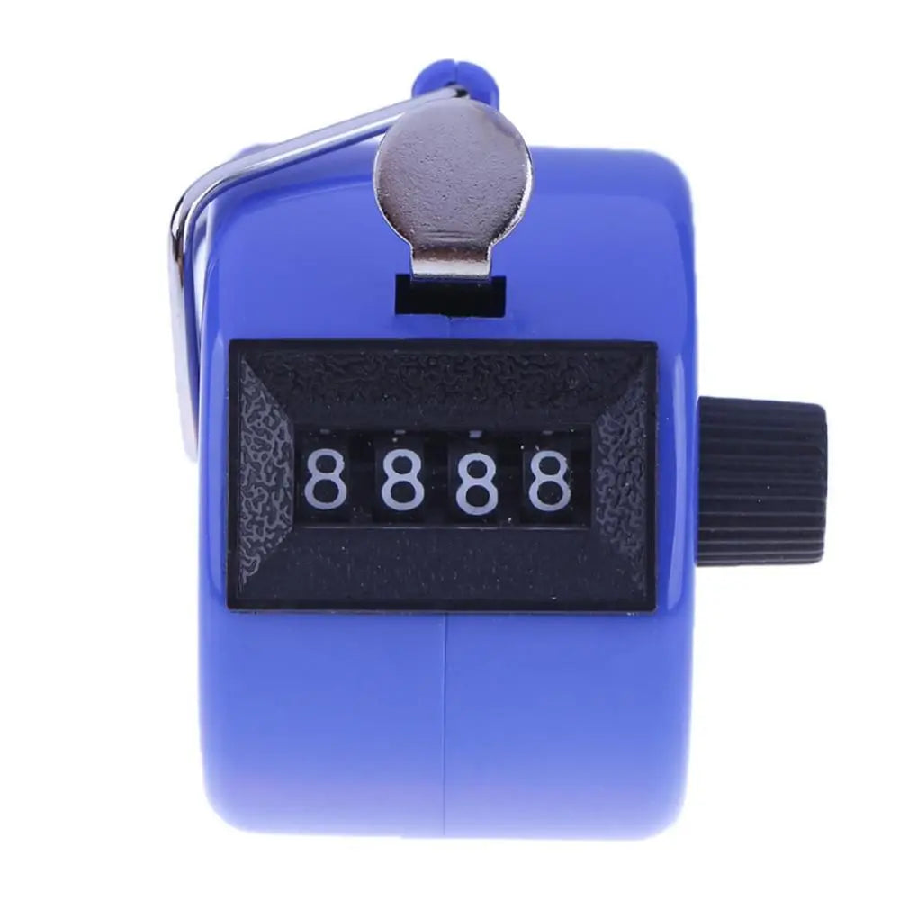 4-Digit Metal Hand Tally Counter – Manual Clicker Counter Manual Tally Counter PLUSH blue