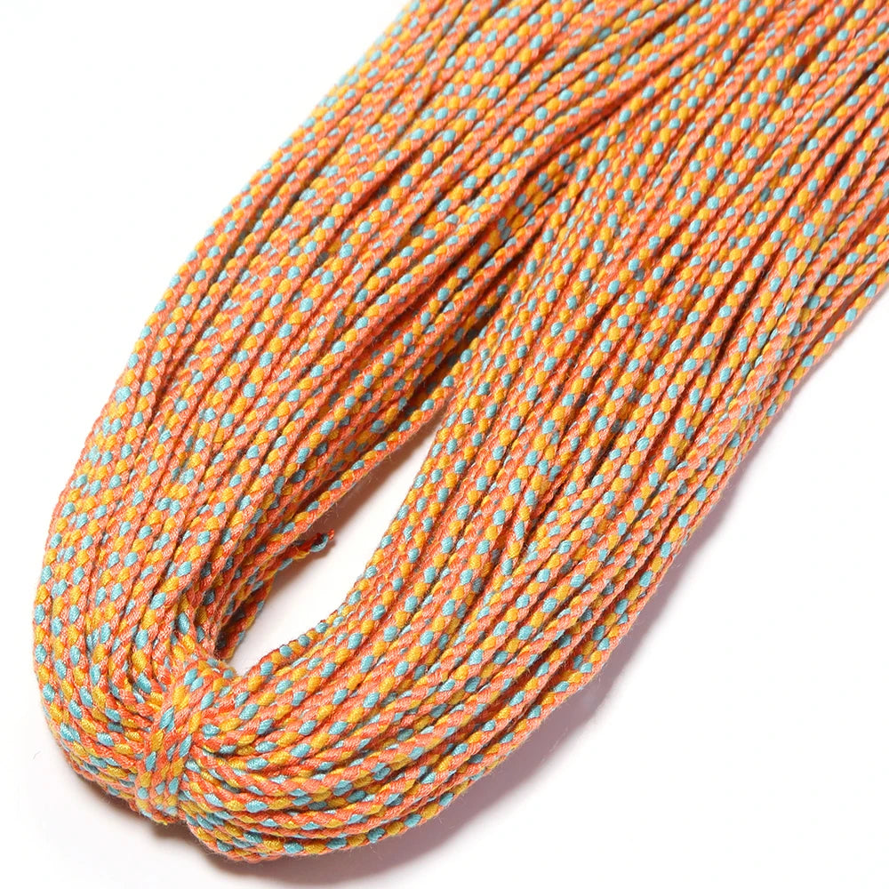 10 Yards Bohemian Multicolor Braided Cotton Cord – DIY Jewelry Braided Craft Cord PLUSH orange 2mm