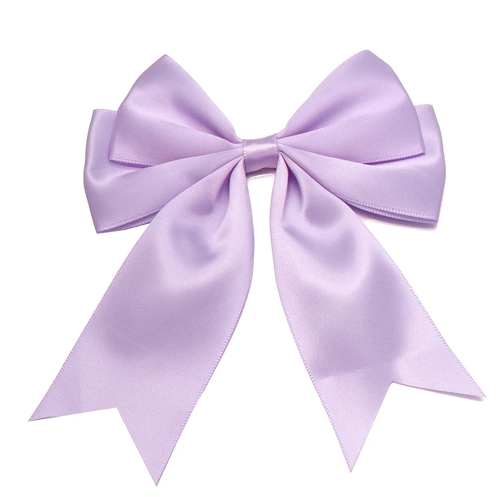 5pcs Double Layer Satin Swallowtail Bows – DIY Hair & Jewelry Ribbon Bow Findings PLUSH purple