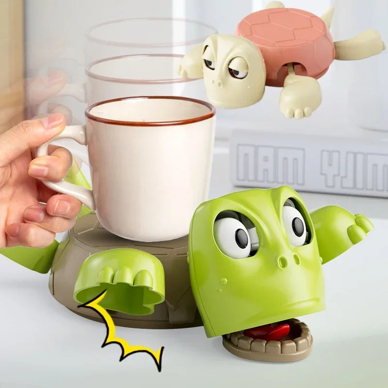 Funny Push-Down Turtle Coaster – Pop-Up Eyes Novelty Desk Toy Novelty Coaster Toy PLUSH