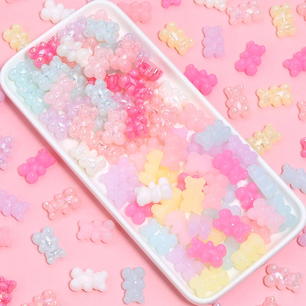 50pcs Jelly Bear Acrylic Spacer Beads – DIY Jewelry Making Acrylic Spacer Beads PLUSH