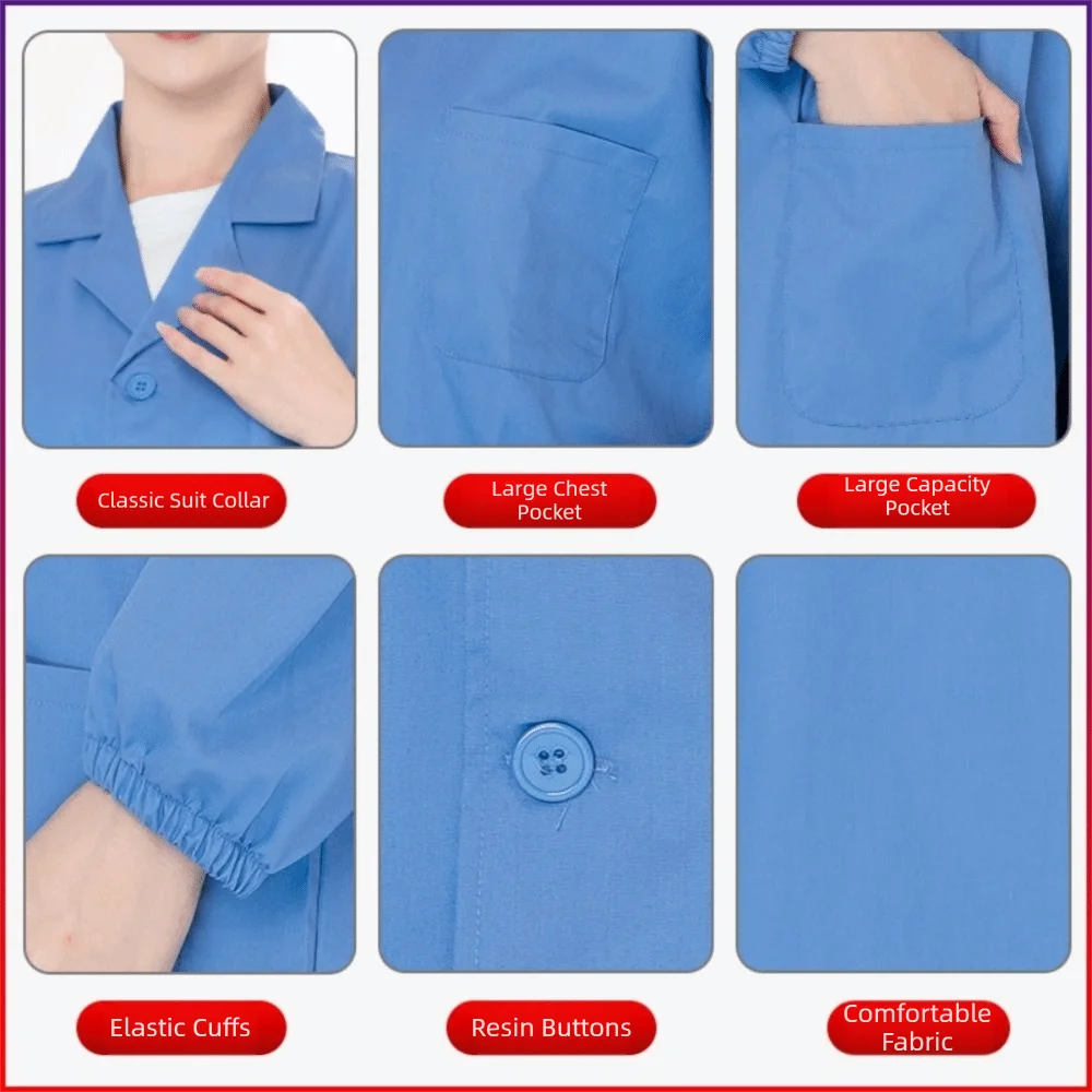Women's Cotton Work Coat – Lab & Food Factory Uniform S–4XL Work Coat PLUSH