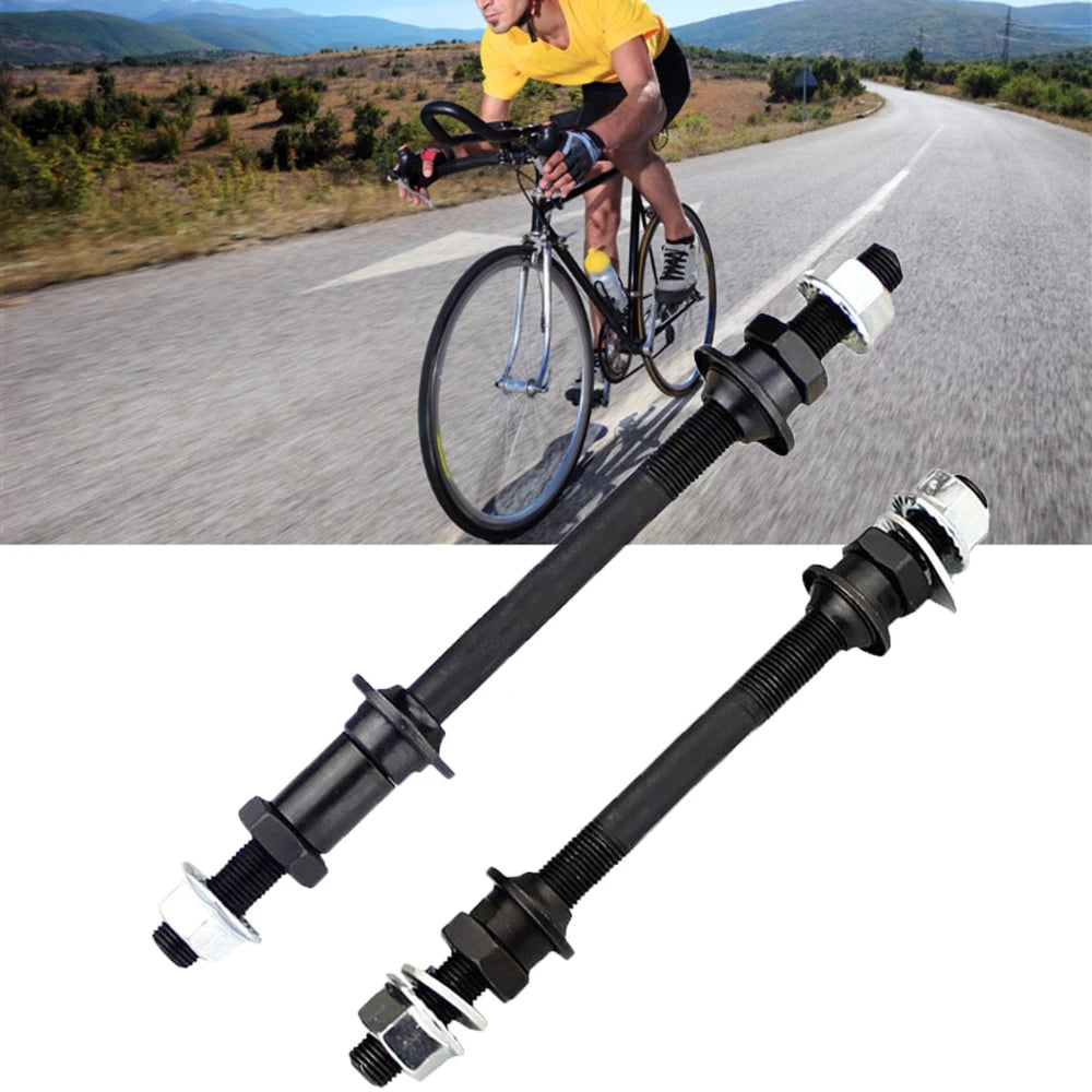 Bike Solid Shaft Front & Rear Axle – Road & Mountain Bike Bicycle Hub Axle PLUSH