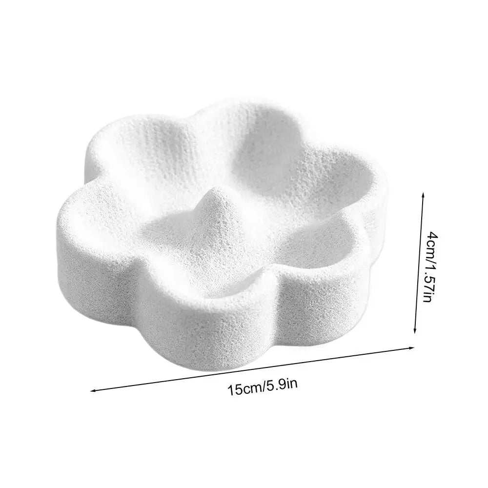 Flower Pumice Bird Feeder Bowl – Anti-Tip Cage Dish Bird Feeder Bowl PLUSH White