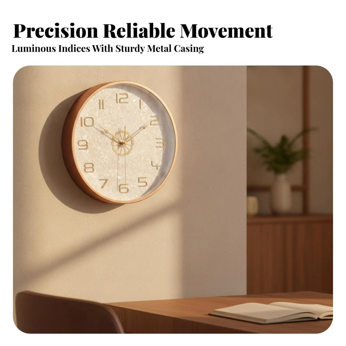 35cm Silent Glow Sound-Activated Analog Wall Clock Wall Clock PLUSH