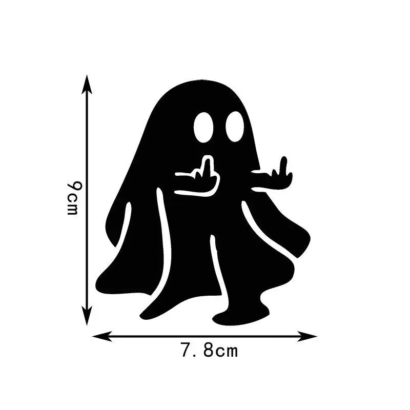 Funny Ghost Middle Finger Car Sticker – Waterproof PVC Decal Car Decal Sticker PLUSH G