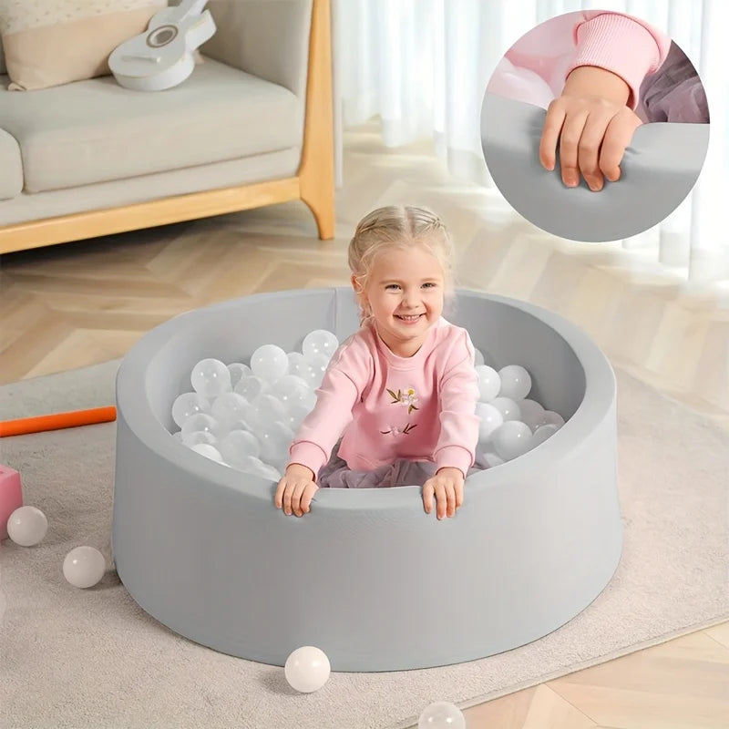 Gray 90cm Soft Foam Ball Pit Indoor Kids Playpen – Play Fence Kids Ball Pit Playpen PLUSH
