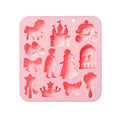 12-Cavity Princess Castle Silicone Mold – Fondant & Chocolate Silicone Baking Mold PLUSH Pink