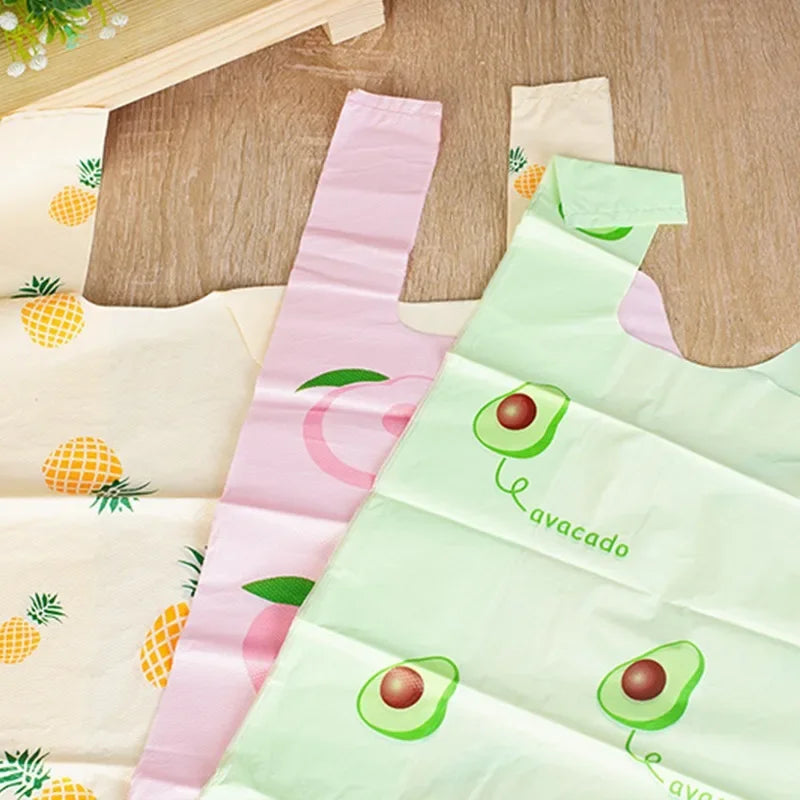 50/100pcs Fruit Print Plastic Gift Bags with Handles Plastic Gift Bags PLUSH