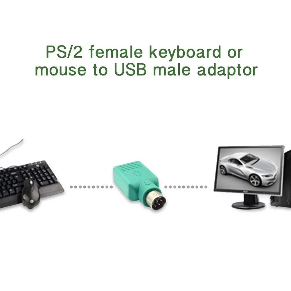 USB Female to PS/2 Male Adapter – Plug & Play, No Drivers USB PS/2 Adapter PLUSH