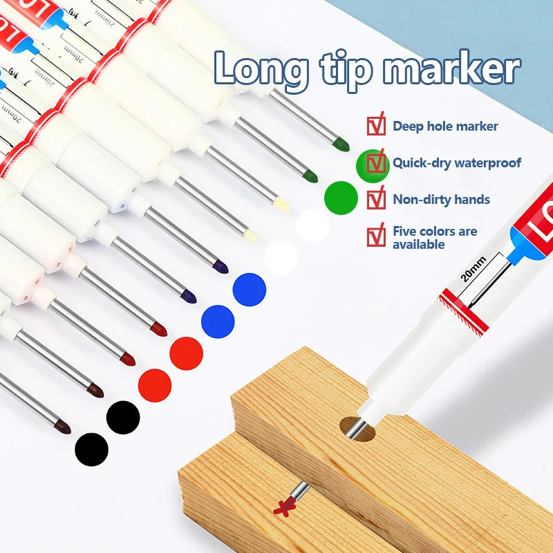 Long Nib Deep Hole Marker Pen – Waterproof 20mm Marking Tool Deep Hole Marker Pen PLUSH