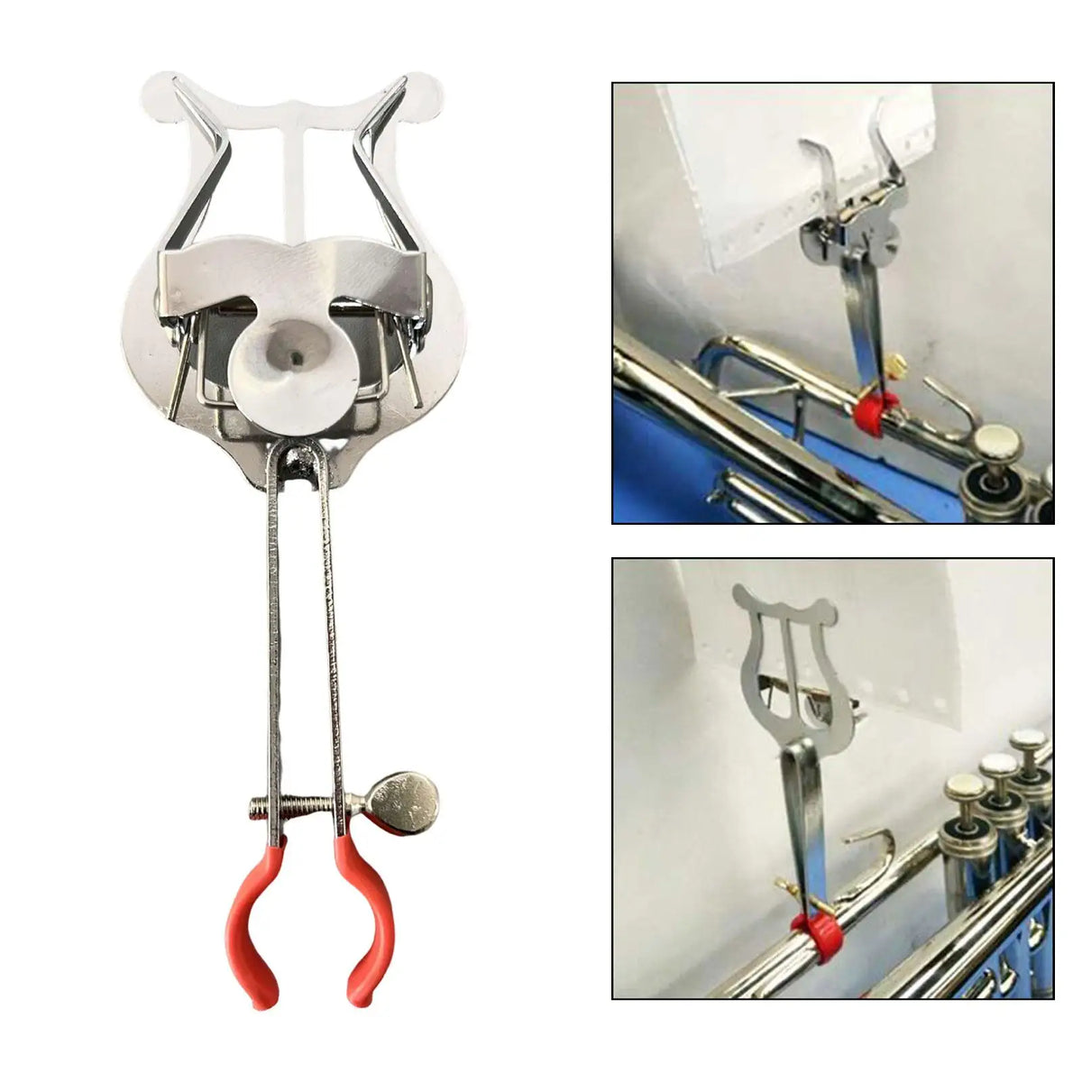 Metal Trumpet Lyre Clip Holder – Marching Band Accessory Instrument Lyre Clip PLUSH