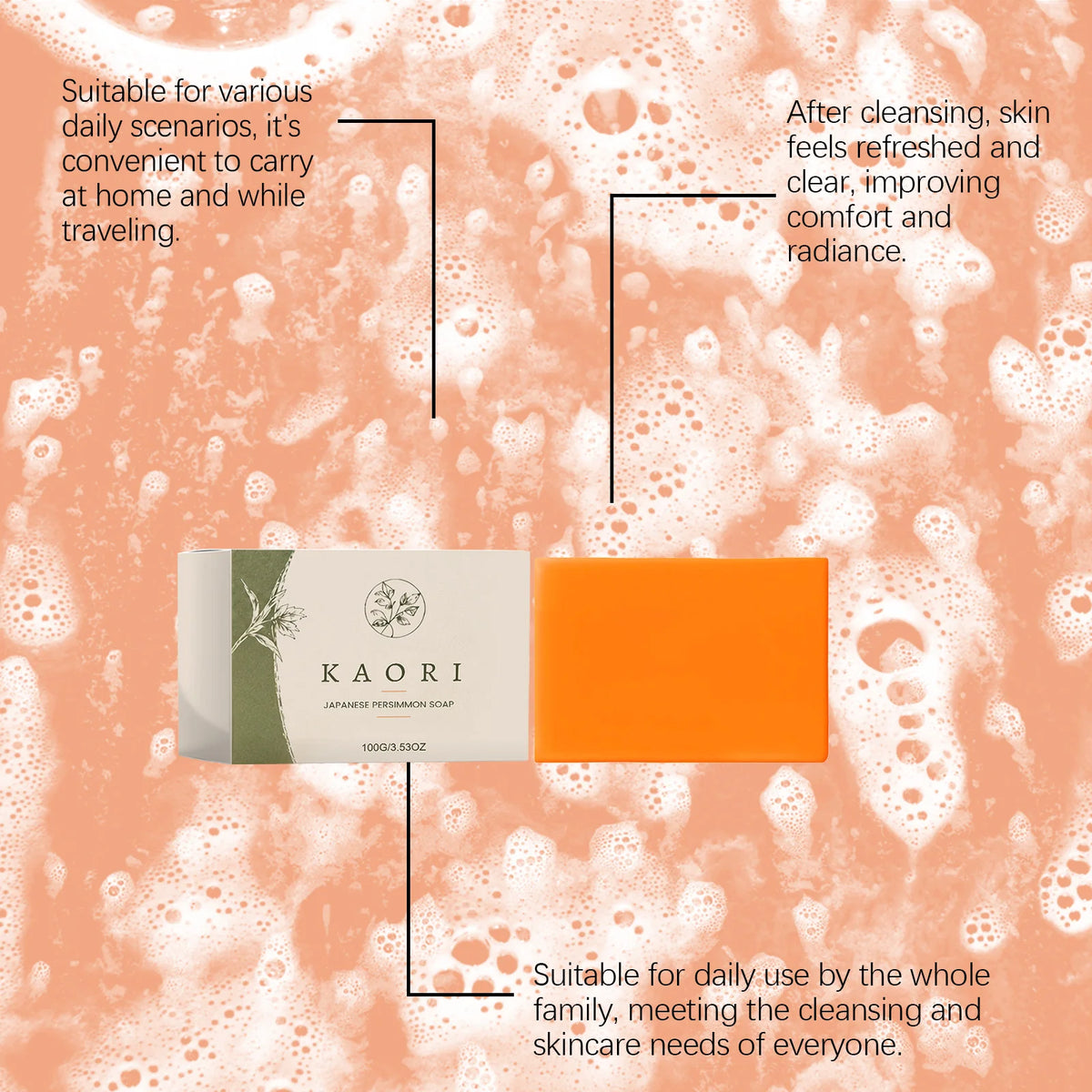 Persimmon & Avocado Body Soap – Oil Control & Fresh Scent Body Cleansing Soap PLUSH