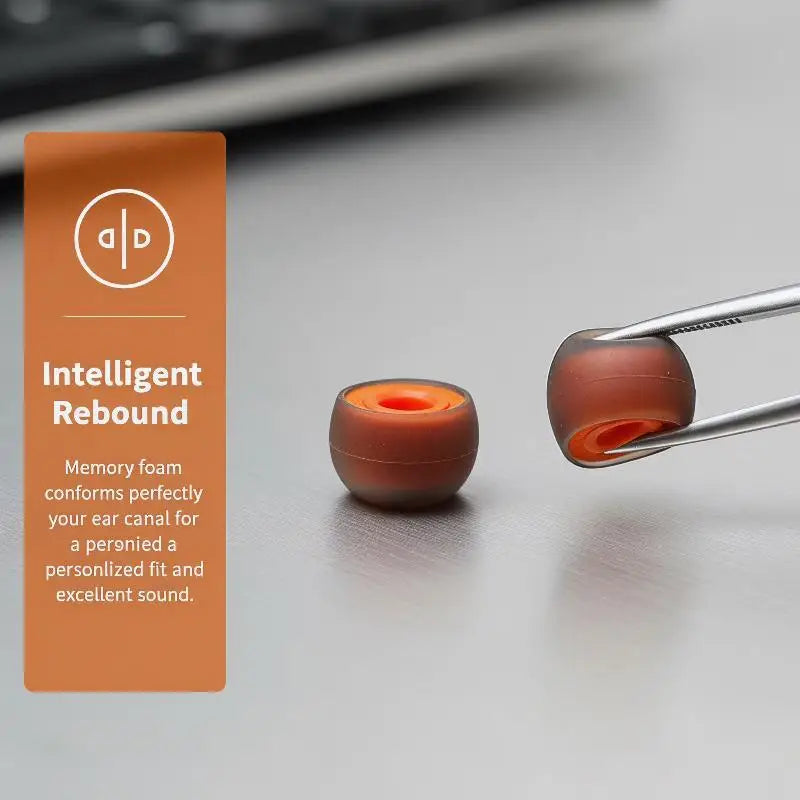 Memory Foam Silicone Earbud Tips – 1 Pair In-Ear Covers Earbud Tip Covers PLUSH