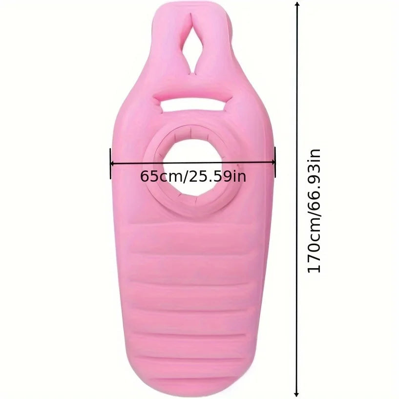 Inflatable Yoga Mat 170cm PVC Portable with Carrying Bag Inflatable Yoga Mat PLUSH pink