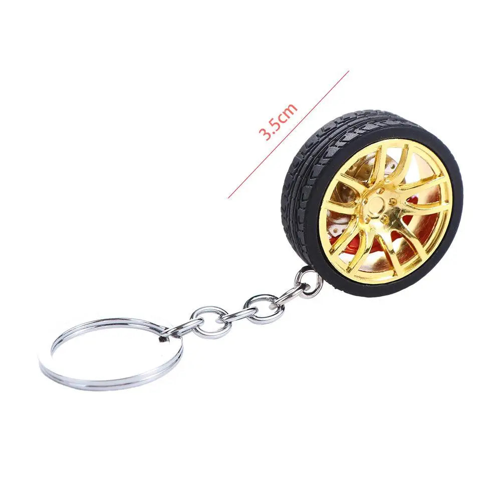 3D Car Wheel Keychain – Alloy Rim & Brake Disc Keyring Car Wheel Keychain PLUSH