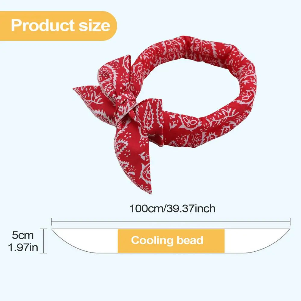 Pet Cooling Bandana Scarf for Dogs & Cats – Reusable Pet Cooling Bandana PLUSH Red