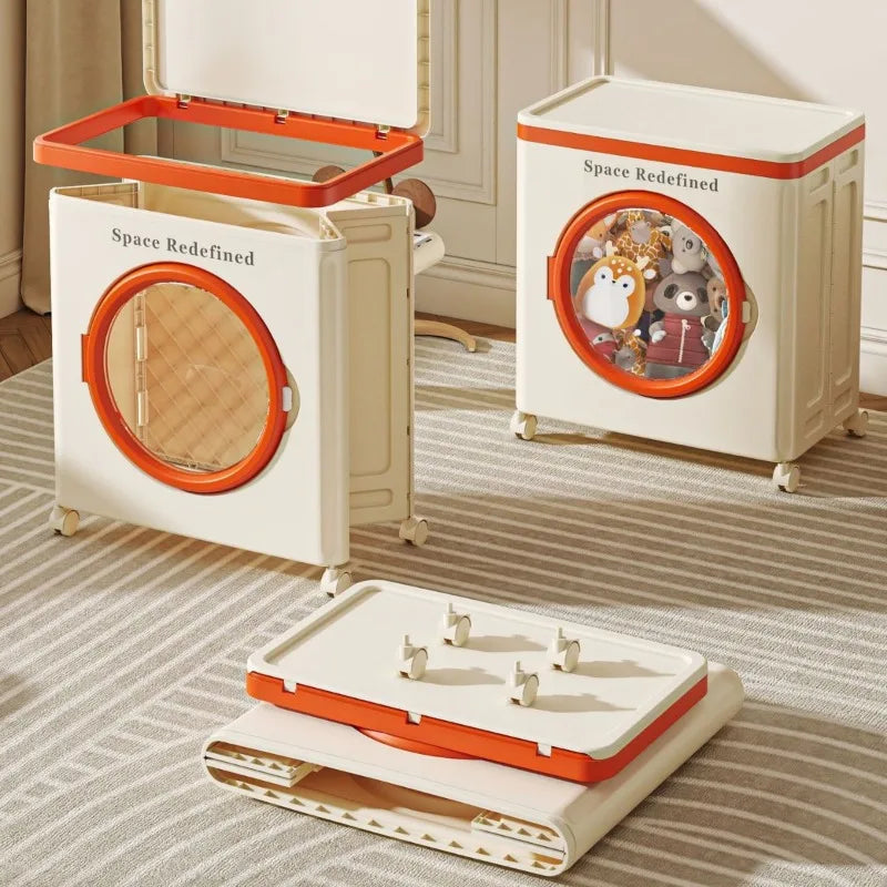 Extra Large Foldable Storage Box with Wheels & Clamshell Lid Foldable Storage Box PLUSH