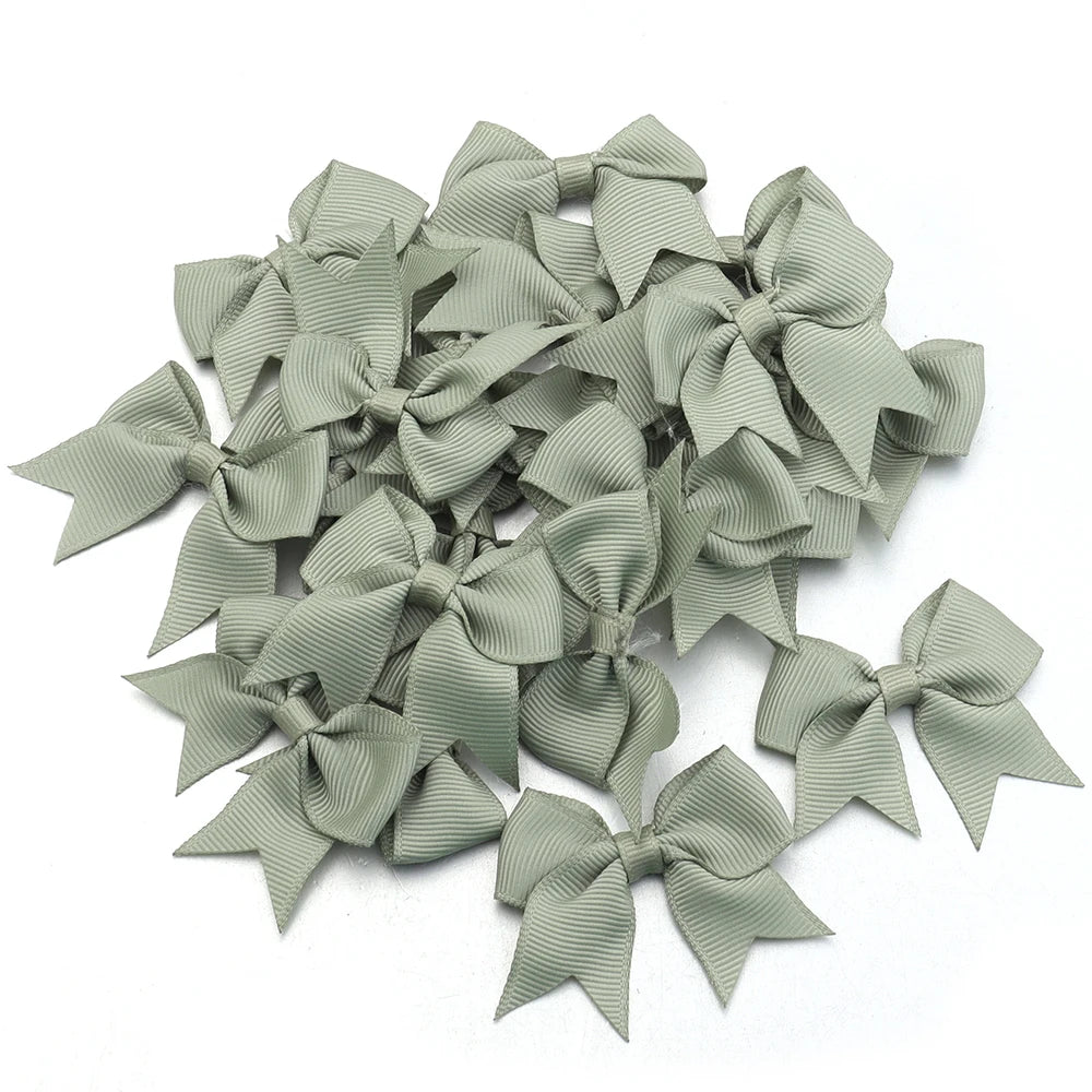 20pcs Satin Ribbon Bows – DIY Jewelry & Hair Accessories Ribbon Bow Embellishments PLUSH matcha green 4x6mm