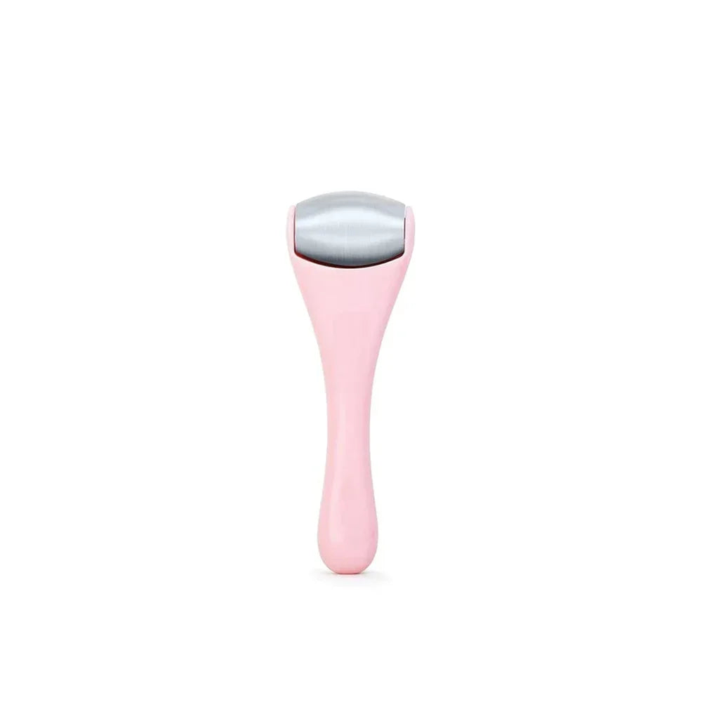 Stainless Steel Ice Roller Facial Massager – Face & Eye Tool Facial Massage Roller PLUSH Eye Roller Pink