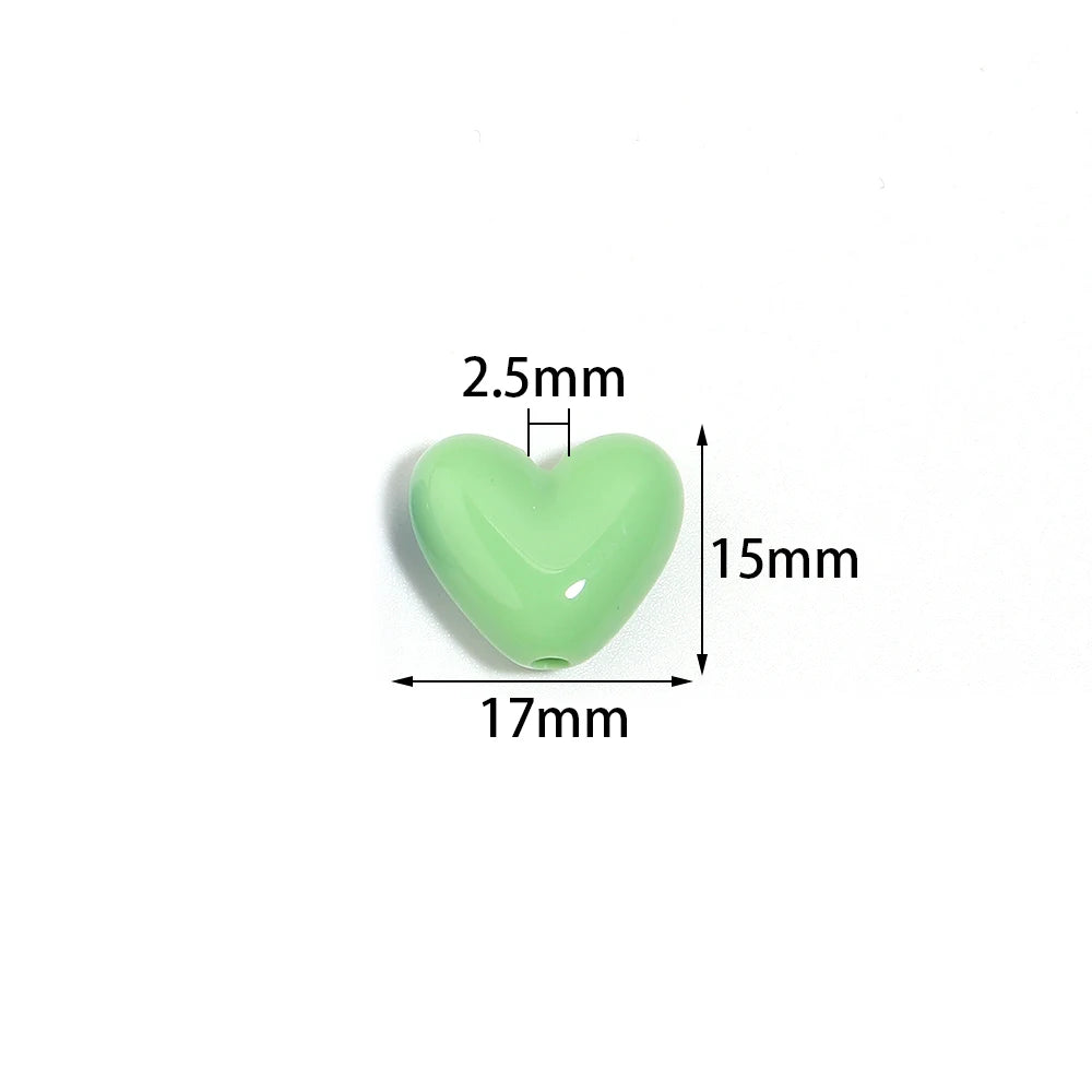 50pcs Y2K Heart Acrylic Spacer Beads – DIY Jewelry Making Acrylic Spacer Beads PLUSH