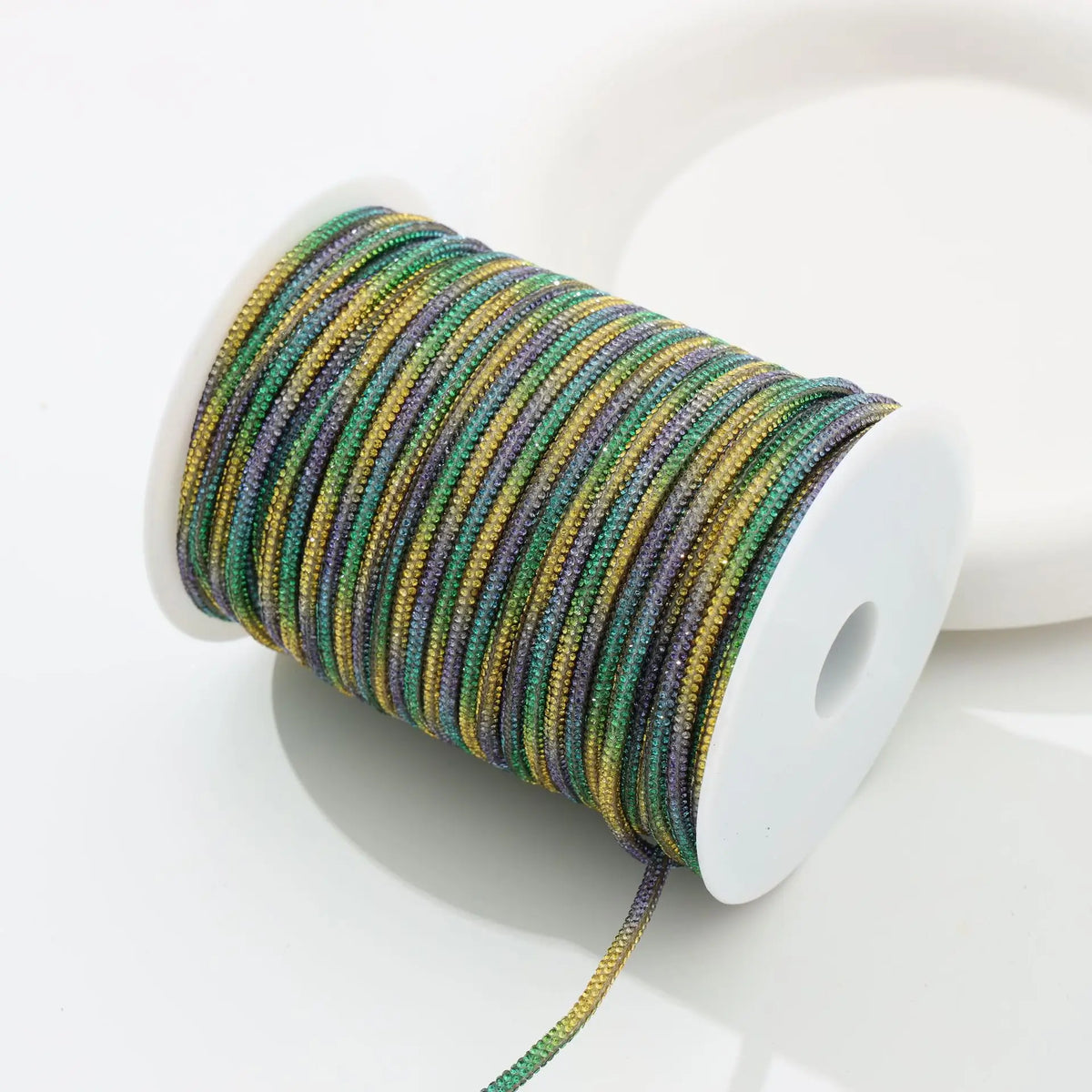 50 Yards 4mm Glass Rhinestone Rope Crystal Cord Trim – DIY Rhinestone Cord Trim PLUSH Light multicolored 4mm 50yards