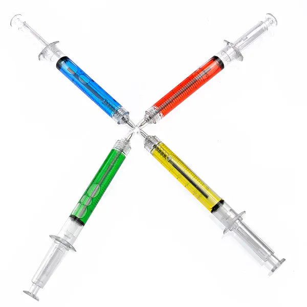6-Pack Syringe Highlighter Pens – 6 Fluorescent Colors Novelty Highlighter Set PLUSH