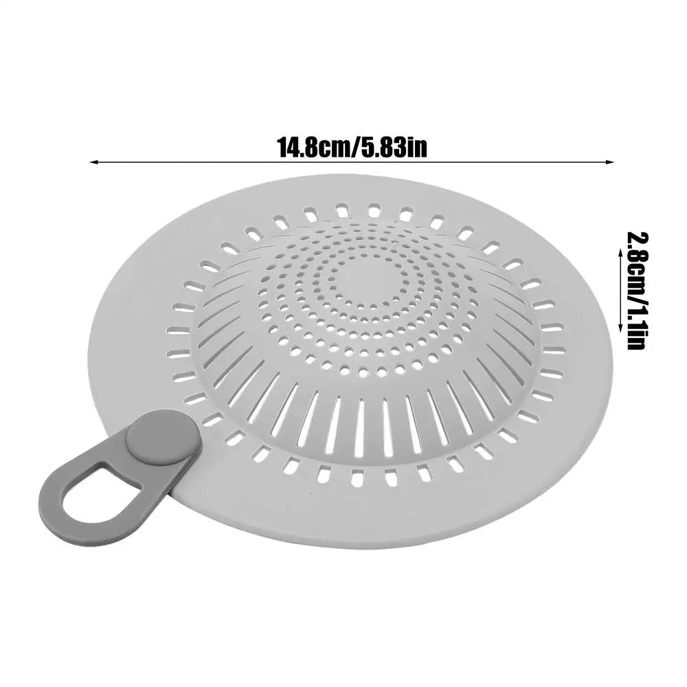 Silicone Drain Strainer Hair Catcher – Shower, Sink & Kitchen Drain Hair Strainer PLUSH Gray 1PC