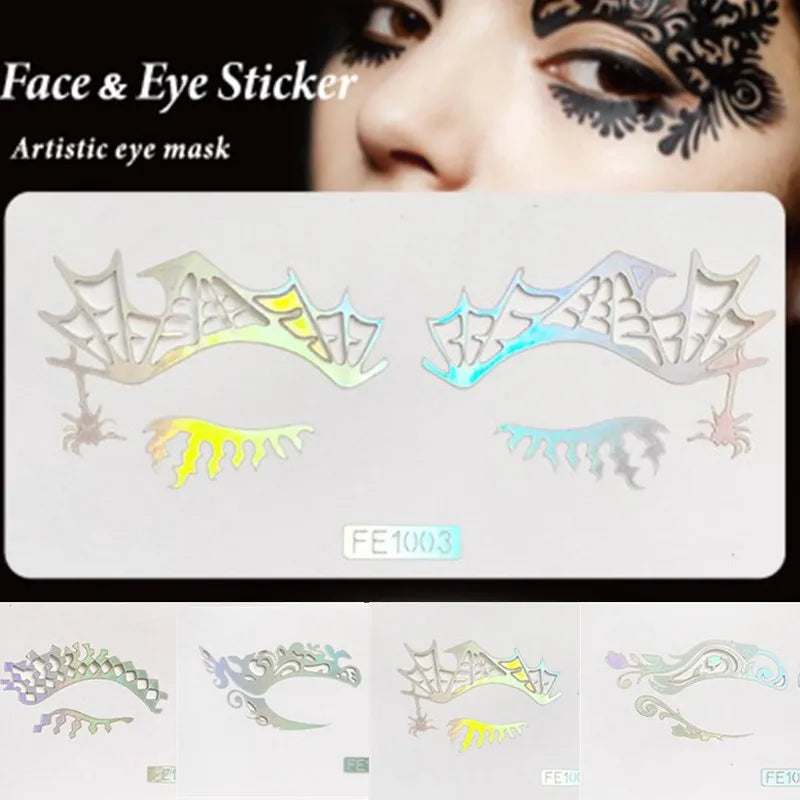 Laser Face & Eye Makeup Stickers – Colorful Party Art Decor Face Makeup Stickers PLUSH