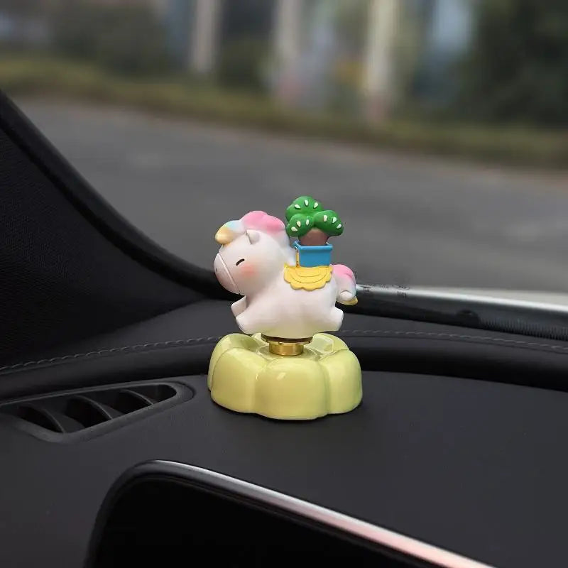 Lucky Rocking Pony Car Dashboard Ornament | Cute Horse Figurine Dashboard Figurine PLUSH A3