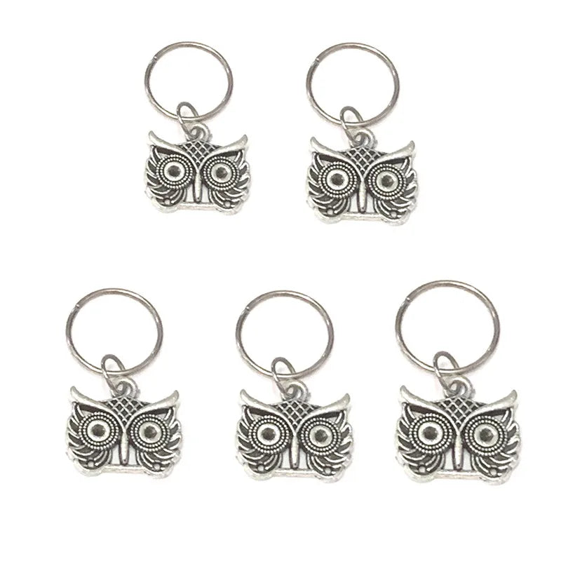 5-Piece Colorful Dreadlock Beads – Wooden Hair Rings & Cuffs Hair Braid Beads PLUSH 5pcs NO.43