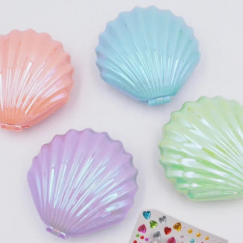 Shell Folding Airbag Hair Brush with Mirror – Anti-Static Comb Folding Hair Brush PLUSH